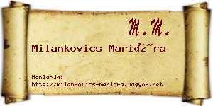 Milankovics Marióra névjegykártya